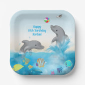 ドルフィンサマースイムおもしろい紙プレート ペーパープレート (正面)