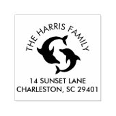 ドルフィンシルエットファミリー名差出人住所 セルフインキングスタンプ (デザイン)