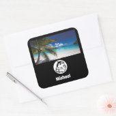 ドルフィンシルエットモノグラム名タグフォト スクエアシール (封筒)