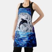 ドルフィンシルエット海と月 エプロン (インサイチュ)