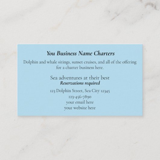ドルフィンシー/海チャータービジネスカード 名刺 (裏面)