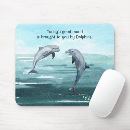 ドルフィンジャンピングブルーウォーターカラーネームことわざ マウスパッド (マウス)