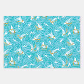 ドルフィンジョイトロピカル海航海のクリスマス ラッピングペーパーシート (正面)