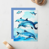 ドルフィンスイムフラットノートカード ノートカード (正面/裏面インサイチュ)