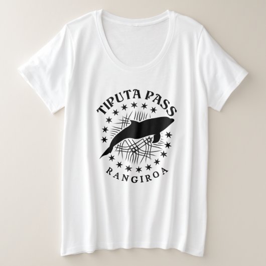 ドルフィンスキューバダイビングランジロアラグーン – Tiputa Pass プラスサイズTシャツ (デザイン正面)