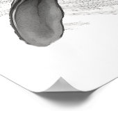 ドルフィンスケッチポートレート白黒 ポスター (角)