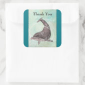 ドルフィンスプラッシュのまわりにありがとう スクエアシール (バッグ)