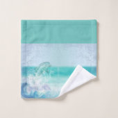 ドルフィンスプラッシュ芸術的 バスタオルセット (ウォッシュタオル)