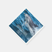 ドルフィンスプラッシングカスタムバースデーパーティー スタンダードカクテルナプキン (角)