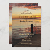 ドルフィンズアットサンセット結婚式招待状 (正面/裏面)