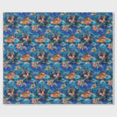 ドルフィンズイントロピカルサンゴ礁 ラッピングペーパー (フラット)