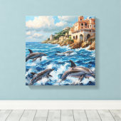 ドルフィンズシースケープ キャンバスプリント (インサイチュ (ウッドフロア))