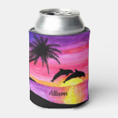 ドルフィンズトロピカルパラダイスパーソナライズされた 缶クーラー (缶正面)