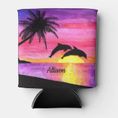 ドルフィンズトロピカルパラダイスパーソナライズされた 缶クーラー (正面)