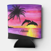 ドルフィンズトロピカルパラダイスパーソナライズされた 缶クーラー (裏面)