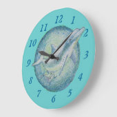 ドルフィンズマザー&カーフの壁時計 ラージ壁時計 (傾斜)