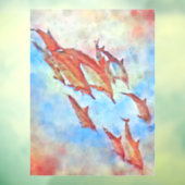 ドルフィンダイビングカラフルウォーターカラーデザイン ウィンドウサイン (シート3)