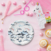 ドルフィンテーマパーティーキッズ水カラースケッチ紙 ペーパープレート (パーティー)