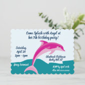 ドルフィンテーマ誕生日パーティーの招待 招待状 (スタンド正面)