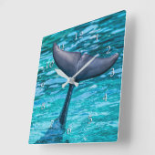 ドルフィンテールフルクハウディ! スクエア壁時計 (傾斜)