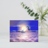 ドルフィンディバージョン – 2匹のイルカがジャンプ ポストカード (スタンド正面)