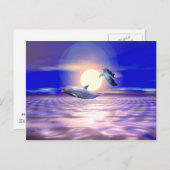 ドルフィンディバージョン – 2匹のイルカがジャンプ ポストカード (正面/裏面)