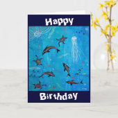 ドルフィンドリーム誕生日カード カード (黄色い花)