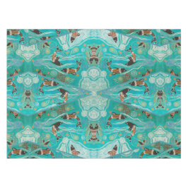 ドルフィンドレミングアボリジナルアートテーブルクロス テーブルクロス