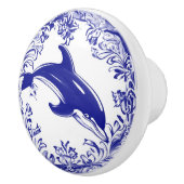 ドルフィンネイビーブルーとホワイトシー海右向き セラミックノブ (右)