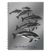 ドルフィンノートパーソナライズされたドルフィンアートジャーナル ノートブック (正面)