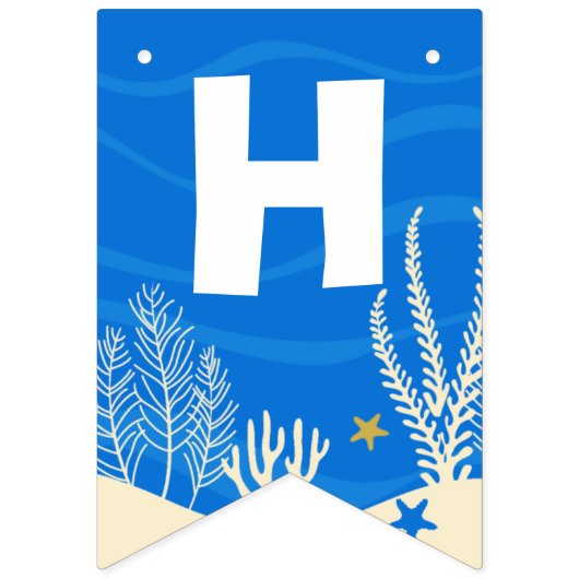 ドルフィンハッピーバースデープールパーティーバンティングフラグ バンティングフラッグ (第1の旗)