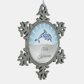 ドルフィンハワイアンクリスマス スノーフレークピューターオーナメント (左)