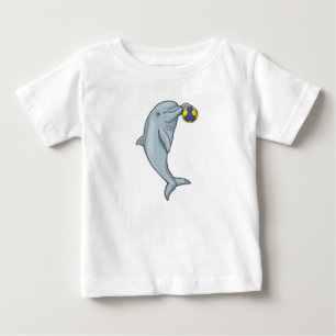 ドルフィンハンドボール選手ハンドボール ベビーTシャツ