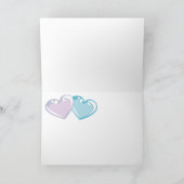 ドルフィンバレンタインかわいい折り畳みグリーティングカード カード (内部)