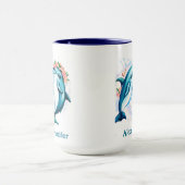 ドルフィンバレンタインのカップルパーソナライズされた名 マグカップ (中央)