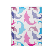 ドルフィンパタカラフルーン熱ピンクティール(緑がかった色)ブルー ノートパッド (回転)