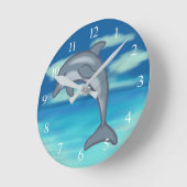 ドルフィンパラダイス ラウンド壁時計 (傾斜)