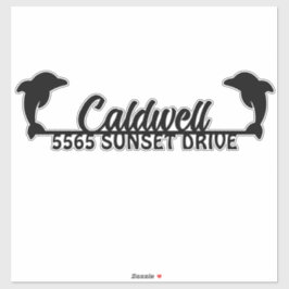 ドルフィンパーソナライズされたアドレスメールボックスのステッカー シール