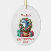 ドルフィンパーソナライズされたクリスマス セラミックオーナメント (右)