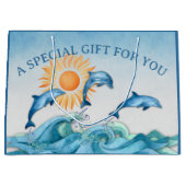 ドルフィンパーソナライズされたラージ抱き枕 ラージペーパーバッグ (正面)