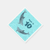 ドルフィンパーティーパーソナライズされたナプキン スタンダードカクテルナプキン (角)