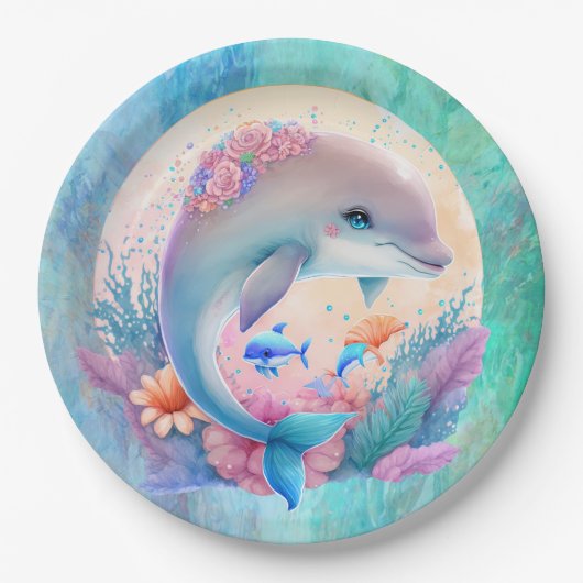 ドルフィンパーティープレート ペーパープレート (正面)