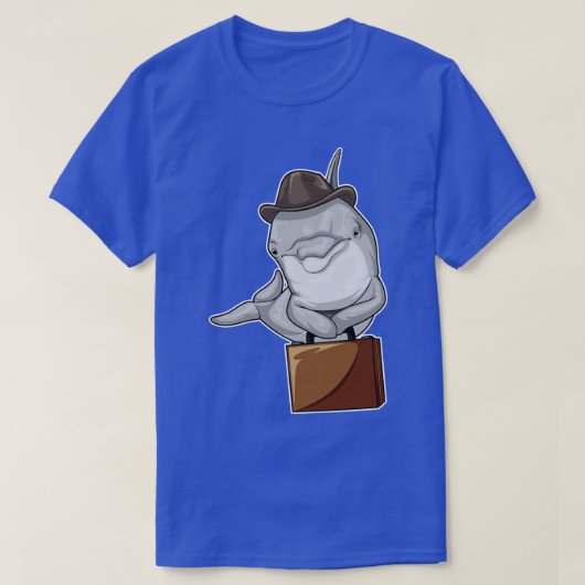 ドルフィンビジネスマンのブリーフケース Tシャツ (デザイン正面)
