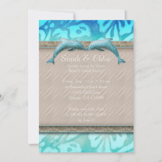 ドルフィンビーチグラードルアウ(ハワイ式宴会)パーティー発表写真 招待状 (裏面)