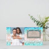 ドルフィンビーチ結婚式日付の保存フォトカード セーブザデート (スタンド正面)