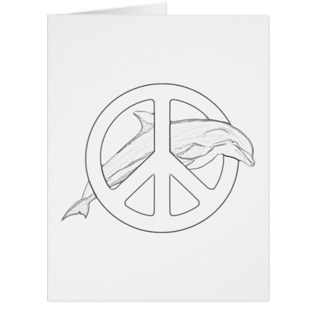 ドルフィンピースサインアダルトカラーリングビッグカード (正面)