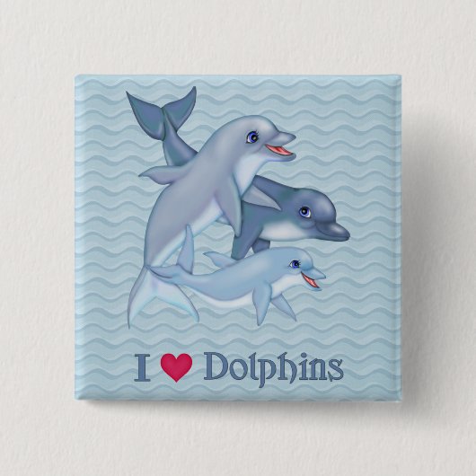 ドルフィンファミリー 缶バッジ (正面)