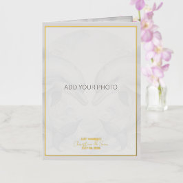 ドルフィンフォイル結婚たった今結婚しましたの写真コラージュ 箔グリーティングカード