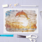 ドルフィンフロリダUSAウォータカラースケッチ絵画ズ 薄葉紙 (クラフト)