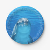 ドルフィンブルー海バースデーパーティー ペーパープレート (正面)